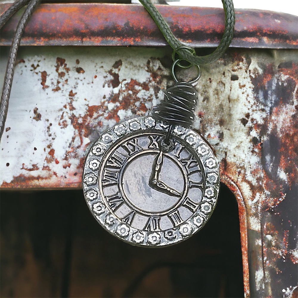 5 For $25💫Bronzed Steampunk Edgy Clock Pendant Necklace